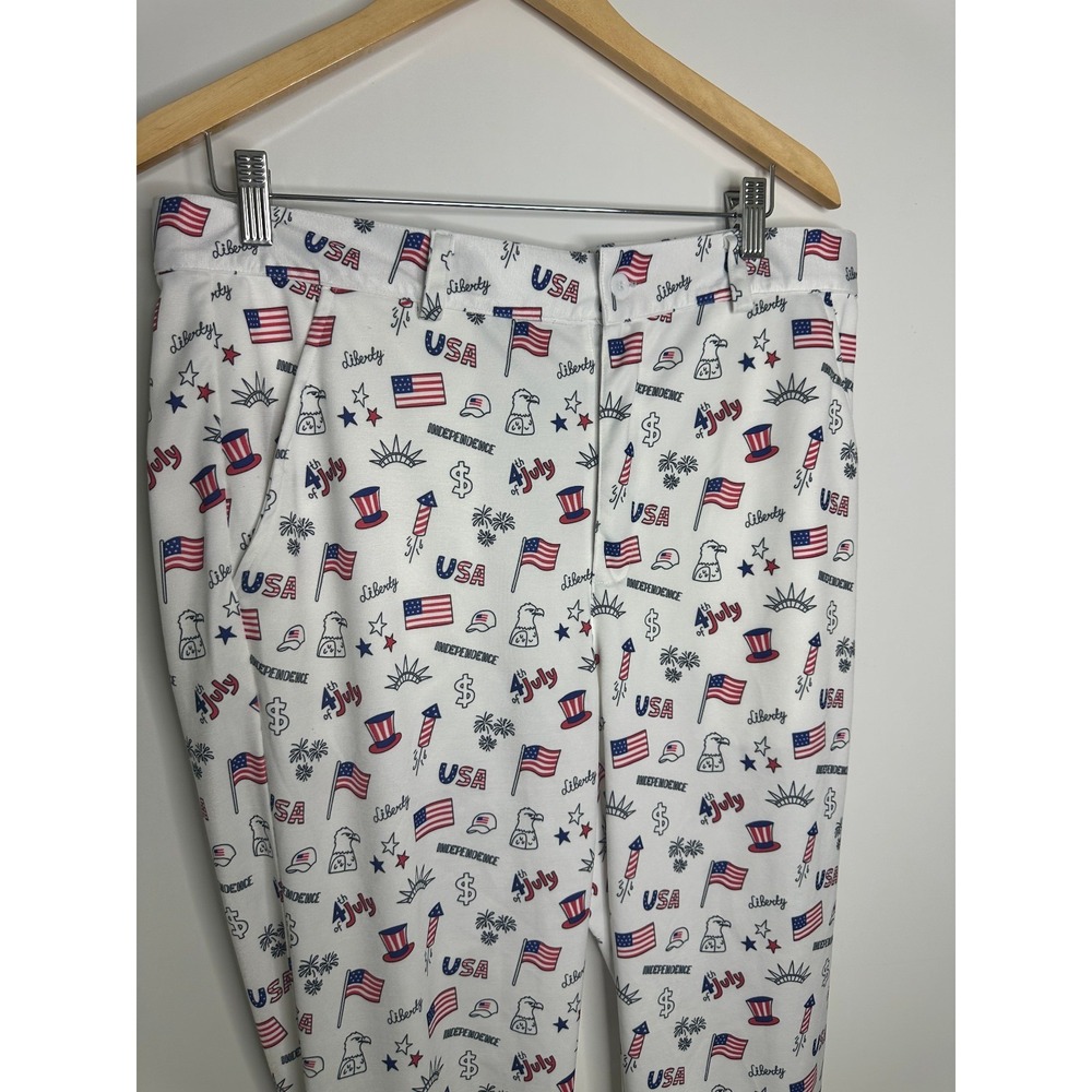 Golf Men's American Flag Stretch Golf Pants Patriotic Trousers 4th of July 33 32 - Picture 3 of 11